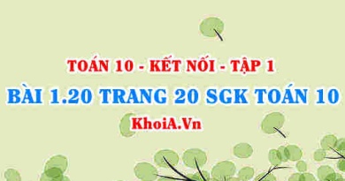 Bài 1.20 trang 20 SGK Toán 10 tập 1 Kết nối tri thức